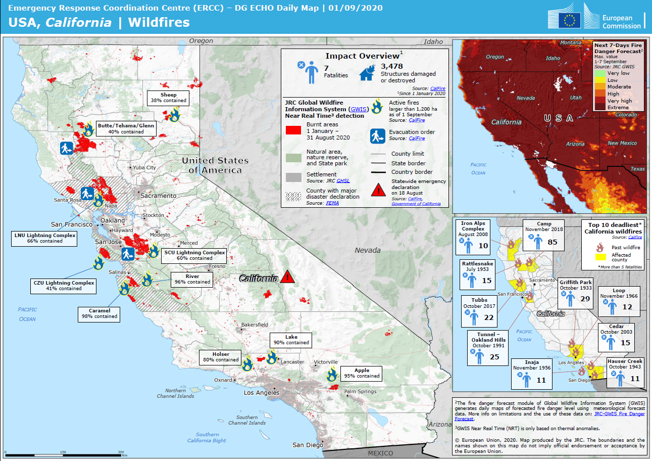 GWIS Country/Regional Wildfire Maps